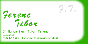 ferenc tibor business card